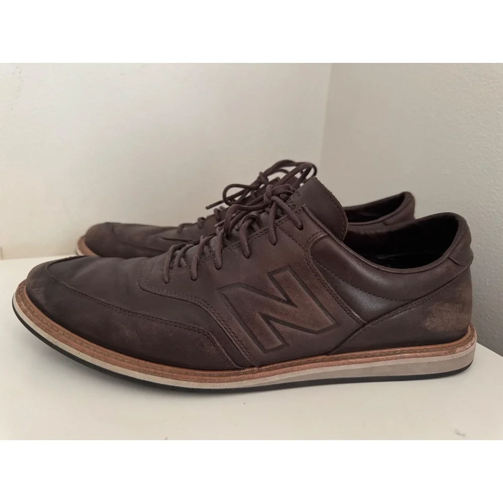 New Balance MD1100BR Mens Size 14 Brown Leather Dress Sneakers Shoes